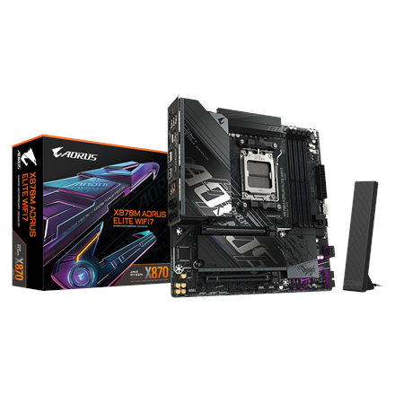 Gigabyte X870M AORUS ELITE WIFI7 | Processor family AMD | Processor socket AM5 | DDR5 | Supported hard disk drive interfaces SATA, M.2 | Number of SATA connectors 2 - Image 2