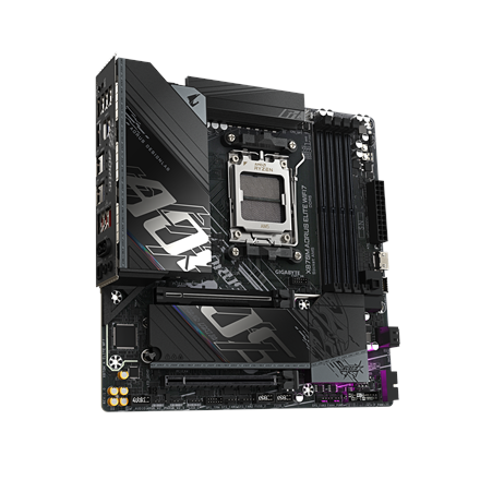 Gigabyte X870M AORUS ELITE WIFI7 | Processor family AMD | Processor socket AM5 | DDR5 | Supported hard disk drive interfaces SATA, M.2 | Number of SATA connectors 2 - Image 5
