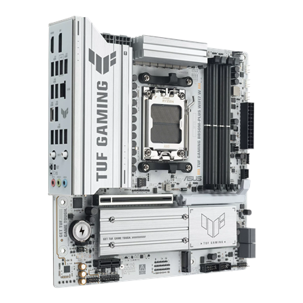 Asus TUF GAMING B850M-PLUS WIFI7 W | Processor family AMD | Processor socket AM5 | DDR5 | Supported hard disk drive interfaces SATA, M.2 | Number of SATA connectors 4 - Image 3