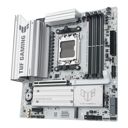 Asus TUF GAMING B850M-PLUS WIFI7 W | Processor family AMD | Processor socket AM5 | DDR5 | Supported hard disk drive interfaces SATA, M.2 | Number of SATA connectors 4 - Image 4