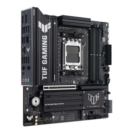 Asus TUF GAMING B850M-PLUS WIFI7 | Processor family AMD | Processor socket AM5 | DDR5 | Supported hard disk drive interfaces SATA, M.2 | Number of SATA connectors 4 - Image 3