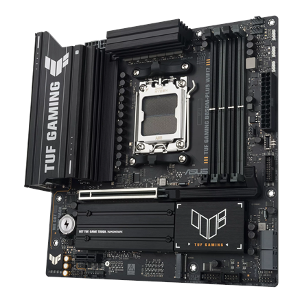 Asus TUF GAMING B850M-PLUS WIFI7 | Processor family AMD | Processor socket AM5 | DDR5 | Supported hard disk drive interfaces SATA, M.2 | Number of SATA connectors 4 - Image 4
