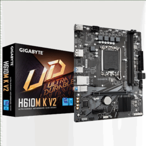 Gigabyte H610M K V2 | Processor family Intel | Processor socket LGA1700 | DDR5 | Supported hard disk drive interfaces M.2, SATA | Number of SATA connectors 2