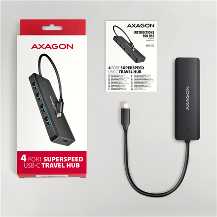 AXAGON Travel four-port USB-C 5Gbps hub | HUE-C1C - Image 7
