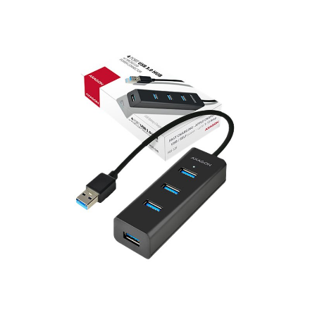 AXAGON Four-port USB 3.0 hub with fast charging and power support | HUE-S2B - Image 2