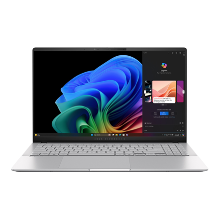 Asus Vivobook S S5507QA-MA112W | Cool Silver | 15.6 " | OLED | 3K | 2880 x 1620 pixels | Glossy | Snapdragon X Elite | X1E 78 100 | 32 GB | LPDDR5X | Solid-state drive capacity 1000 GB | Qualcomm Adreno GPU | Windows 11 Home | 802.11be | Bluetooth version 5.4 | Keyboard language English | Keyboard backlit | Warranty 24 month(s) - Image 2