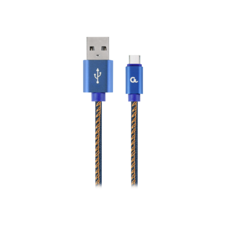 Cablexpert | Premium Jeans (Denim) Type-C USB Cable with Metal Connectors | CC-USB2J-AMCM-1M-BL - Image 2