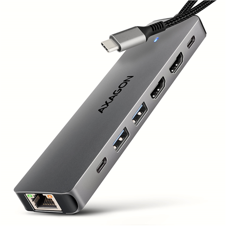 AXAGON USB-C 5Gbps DUAL 4K DISPLAY 7in1 Hub | HMC-7HX2 - Image 2