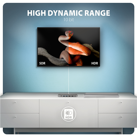 AXAGON USB-C 5Gbps DUAL 4K DISPLAY 7in1 Hub | HMC-7HX2 - Image 7