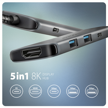 AXAGON USB-C 5Gbps 5in1 hub | HMC-5H - Image 3