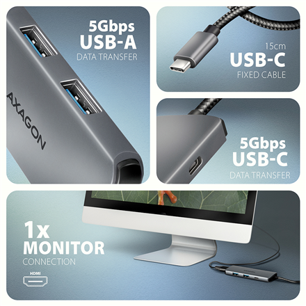 AXAGON USB-C 5Gbps 5in1 hub | HMC-5H - Image 4