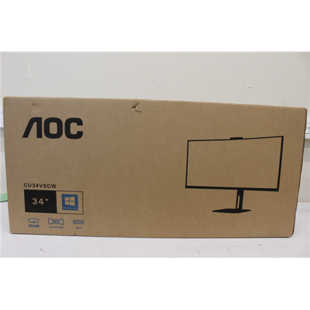 SALE OUT. | AOC | CU34V5CW/BK | 34 " | VA | 21:9 | 100 Hz | 4 ms | 3440 x 1440 pixels | HDMI ports quantity 1 | Warranty 33 month(s) | DAMAGED PACKAGING - Image 2
