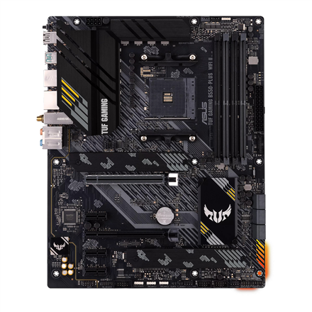 Asus | TUF GAMING B550-PLUS WIFI II | Processor family AMD | Processor socket AM4 | DDR4 DIMM | Memory slots 4 | Supported hard disk drive interfaces SATA, M.2 | Number of SATA connectors 6 | Chipset AMD B550 | 30.5cm x 24.4cm - Image 2