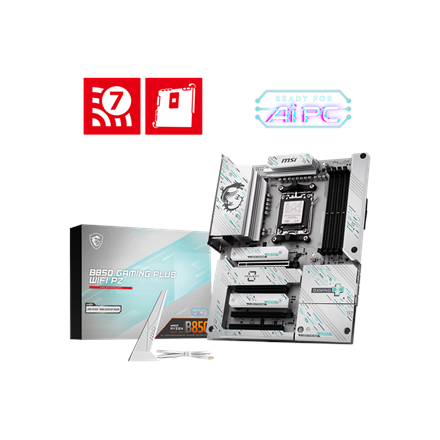MSI B850 GAMING PLUS WIFI PZ | Processor family AMD B850 | Processor socket AM5 | DDR5 | Supported hard disk drive interfaces SATA, M.2 | Number of SATA connectors 4 - Image 7