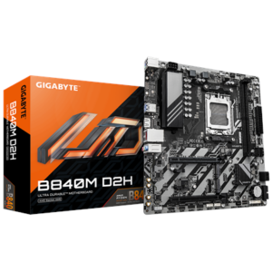 Gigabyte B840M D2H | Processor family AMD | Processor socket AM5 | DDR5 | Supported hard disk drive interfaces SATA, M.2 | Number of SATA connectors 4