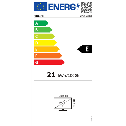 Philips | 27B1N3800/00 | 27 " | IPS | 16:9 | 60 Hz | 4 ms | 3840 x 2160 pixels | 350 cd/m² | HDMI ports quantity 2 - Image 6