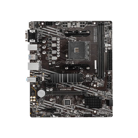 MSI | A520M PRO | Processor family AMD | Processor socket AM4 | DDR4 | Memory slots 2 | Chipset AMD A | Micro ATX - Image 4