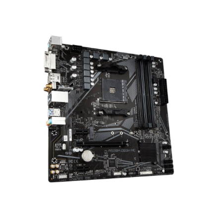 Gigabyte A520M DS3H AC (rev. 1.x) | Processor family AMD | Processor socket AM4 | DDR4 | Supported hard disk drive interfaces SATA, M.2 | Number of SATA connectors 4 - Image 4