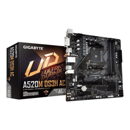 Gigabyte A520M DS3H AC (rev. 1.x) | Processor family AMD | Processor socket AM4 | DDR4 | Supported hard disk drive interfaces SATA, M.2 | Number of SATA connectors 4 - Image 5