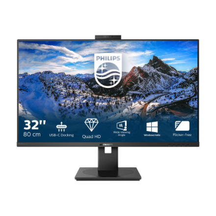 Philips | LCD monitor with USB-C Dock | 326P1H/00 | 31.5 " | IPS | QHD | 16:9 | 75 Hz | 4 ms | 2560 x 1440 pixels | 350 cd/m² | HDMI ports quantity 2 | Black - Image 5