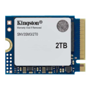 Kingston SSD | NV3 | 2000 GB | SSD form factor M.2 2230 | Solid-state drive interface PCIe 4.0 x4 NVMe | Read speed 6000 MB/s | Write speed 5000 MB/s
