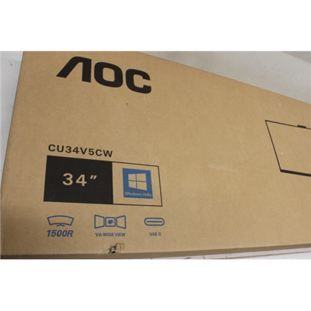 SALE OUT. | AOC | CU34V5CW/BK | 34 " | VA | 21:9 | 100 Hz | 4 ms | 3440 x 1440 pixels | HDMI ports quantity 1 | Warranty 33 month(s) | DAMAGED PACKAGING - Image 5