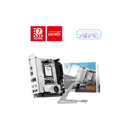 MSI MPG B850I EDGE TI WIFI | Processor family AMD B850 | Processor socket AM5 | DDR5 | Supported hard disk drive interfaces SATA, M.2 | Number of SATA connectors 2 - Image 6