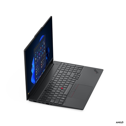 Lenovo ThinkPad E16 G3 AMD | Black | 16 " | IPS | WUXGA | 1920 x 1200 pixels | Anti-glare | AMD Ryzen 5 | 230 | 16 GB | SO-DIMM DDR5 | Solid-state drive capacity 512 GB | AMD Radeon 760M Graphics | Windows 11 Pro | 802.11ax | Bluetooth version 5.3 | Keyboard language Nordic | Keyboard backlit | Warranty 36 month(s) | Battery warranty 12 month(s) - Image 4