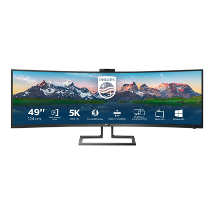 Philips | SuperWide curved LCD display | 499P9H/00 | 48.8 " | VA | Dual QHD | 32:9 | 70 Hz | 5 ms | 5120 x 1440 pixels | 450 cd/m² | Headphone out | HDMI ports quantity 2 | Black - Image 3