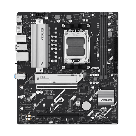 Asus PRIME B850M-K | Processor family AMD | Processor socket AM5 | DDR5 | Supported hard disk drive interfaces SATA, M.2 | Number of SATA connectors 4 - Image 2