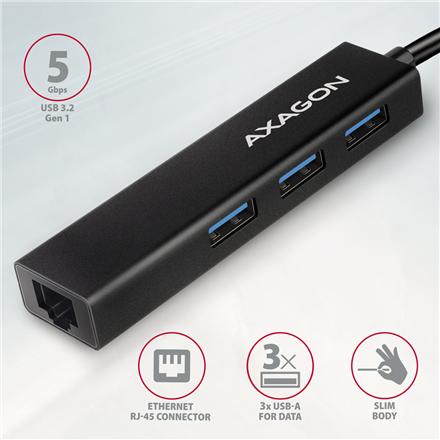 AXAGON SuperSpeed USB-C hub with gigabit LAN | HMC-GL3A - Image 3