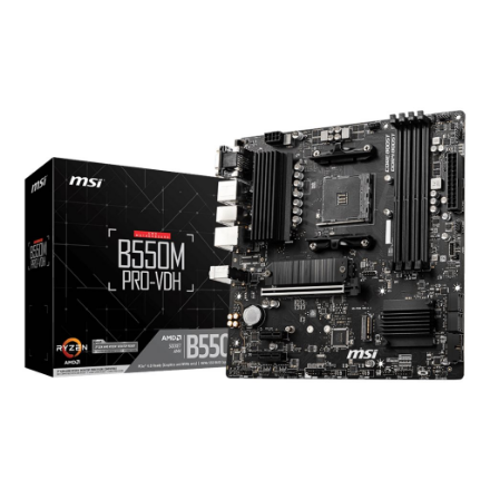 MSI | B550M PRO-VDH | Processor family AMD | Processor socket AM4 | DDR4 | Memory slots 4 | Number of SATA connectors 4 | Chipset AMD B | Micro ATX - Image 5