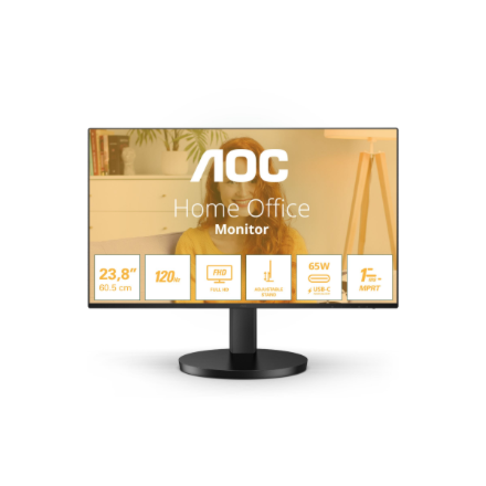 AOC 24B3CF2 | 23.8 " | IPS | FHD | 16:9 | 120 Hz | 4 ms | 1920 x 1080 pixels | 300 cd/m² | HDMI ports quantity 1 | Black - Image 2