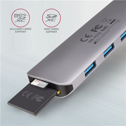 AXAGON SuperSpeed USB-C COMBO 5in1 hub | HMC-HCR3A - Image 5