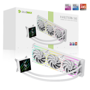Gamemax CPU Liquid Cooler | HAILSTORM 360 LCD WH | White