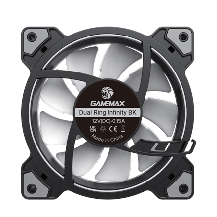 Gamemax Case Fan | DUAL RING INFINITY BK | Black - Image 7