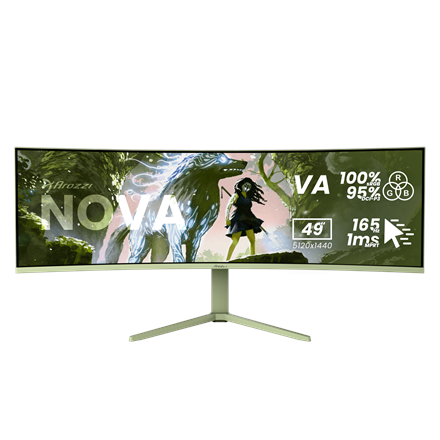 Arozzi Nova | 49 " | VA | 32:9 | 165 Hz | 4 ms | 5120 x 1440 pixels | 350 cd/m² | HDMI ports quantity 2 | Forest Green - Image 3