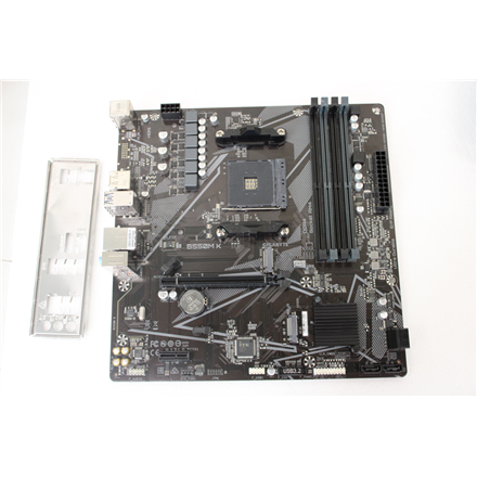 SALE OUT. Gigabyte B550M K 1.0 M/B | Processor family AMD | Processor socket AM4 | DDR4 DIMM | Memory slots 4 | Supported hard disk drive interfaces SATA, M.2 | Number of SATA connectors 4 | Chipset AMD B550 | Micro ATX | USED, REFURBISHED, WITHOUT ORIGINAL PACKAGING AND ACCESSORIES, ONLY BACK PANEL INCLUDED - Image 2