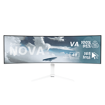 Arozzi Nova | 49 " | VA | 32:9 | 165 Hz | 4 ms | 5120 x 1440 pixels | 350 cd/m² | HDMI ports quantity 2 | White - Image 3