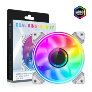 Gamemax Case Fan | DUAL RING INFINITY WH | White