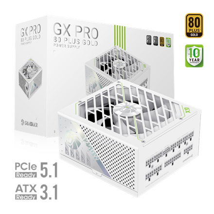 Gamemax PSU | GX PRO 1250G WH | 1250 W | Gold | White | Full Modular - Image 2