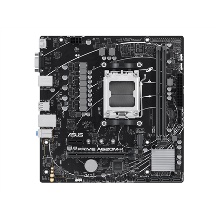Asus | PRIME A620M-K | Processor family AMD | Processor socket AM5 | DDR5 DIMM | Memory slots 2 | Supported hard disk drive interfaces SATA, M.2 | Number of SATA connectors 4 | Chipset AMD A620 | micro-ATX - Image 3