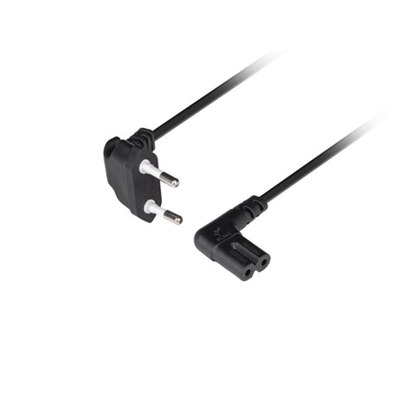 Lanberg CEE 7/16 to IEC 320 C7 Euro (radio) power cord 3m angled VDE | CA-C7CA-12CC-0030-BK - Image 2