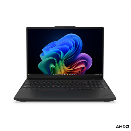Lenovo ThinkPad T16 G5 AMD | Black | 16 " | IPS | WUXGA | 1920 x 1200 pixels | Anti-glare | AMD Ryzen 5 PRO | 215 | 16 GB | SODIMM DDR5 | Solid-state drive capacity 512 GB | AMD Radeon 740M Graphics | Windows 11 Pro | 802.11be | Bluetooth version 5.4 | Keyboard language Nordic | Keyboard backlit | Warranty 36 month(s) | Battery warranty 12 month(s) - Image 2