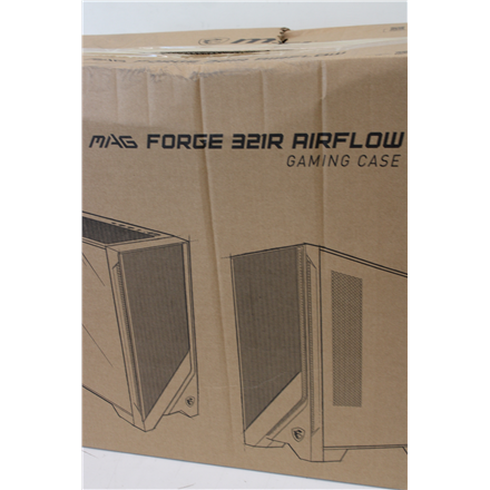 SALE OUT. MSI MAG FORGE 321R AIRFLOW | MSI | PC Case | MAG FORGE 321R AIRFLOW | Side window | Black | Mid-Tower | DAMAGED PACKAGING | ATX - Image 3