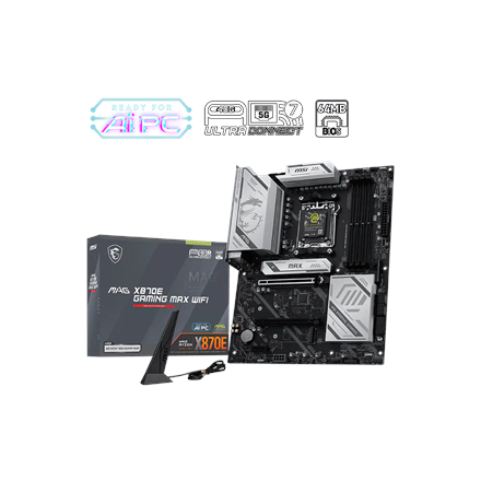 MSI MAG X870E GAMING MAX WIFI | Processor family AMD | Processor socket AM5 | DDR5 | Supported hard disk drive interfaces SATA, M.2 | Number of SATA connectors 4 - Image 6