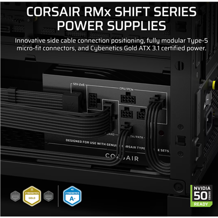 Corsair Fully Modular ATX Power Supply (EU) | RM750x SHIFT | 750 W | Black - Image 3