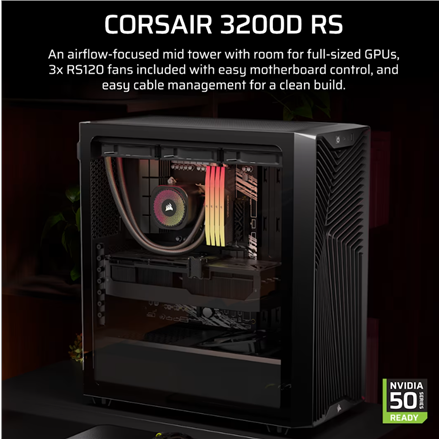 Corsair PC Case | 3200D RS | Black | Mid-Tower - Image 3