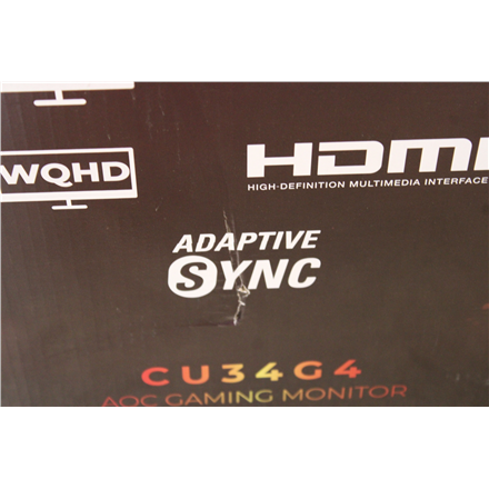 SALE OUT. AOC CU34G4 Curved 34" 3440x1440/21:9/1ms HDMI, DisplayPort, USB, Audio out | AOC CU34G4 | 34 " | Fast VA | UWQHD | 21:9 | 180 Hz | 1 ms | 3440 x 1440 pixels | 300 cd/m² | HDMI ports quantity 2 | Black | Warranty 36 month(s) | DAMAGED PACKAGING - Image 4