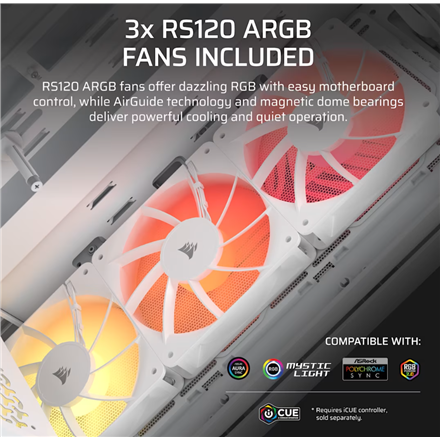 Corsair PC Case | 3200D RS ARGB | White | Mid-Tower - Image 6
